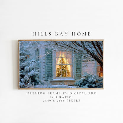 Christmas Scene Frame Tv Art, Digital Download Art for Frame Tv, Snow Tv Art, Christmas Tv Art, Painting Frame Tv Art