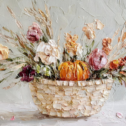 Fall Floral Frame Tv Art, Digital Download Art for Frame Tv, Fall Tv Art, Thanksgiving Tv Art, Painting Frame Tv Art, Painting Tv Art