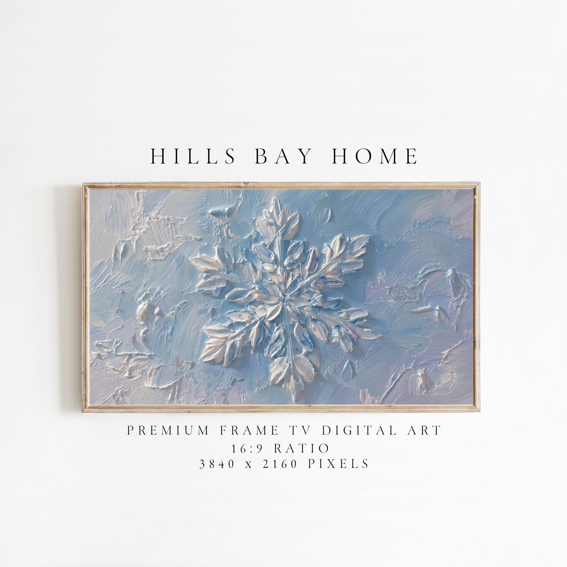 Snowflake Frame Tv Art, Digital Download Art for Frame Tv, Winter Tv Art, Snow Tv Art, Painting Frame Tv Art