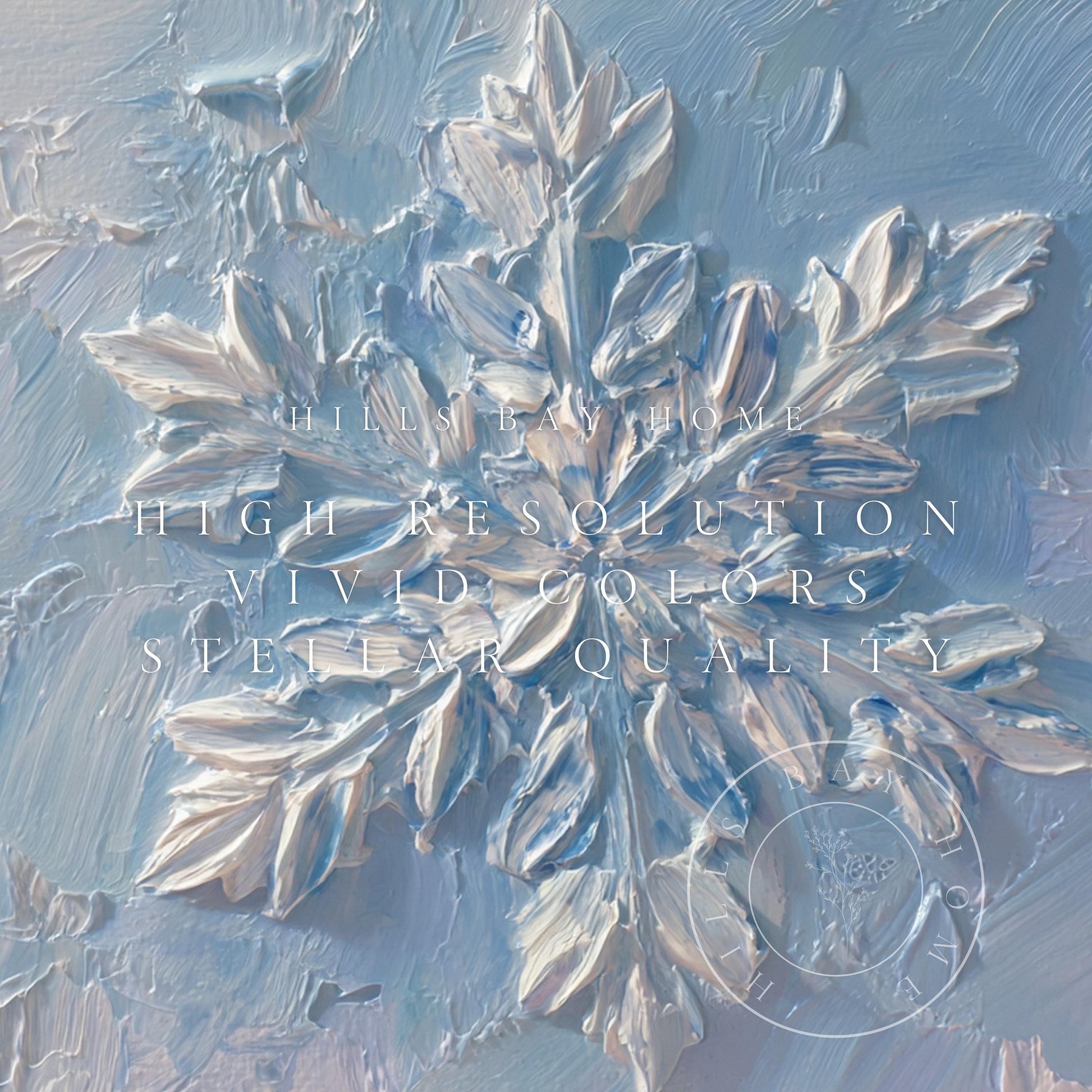 Snowflake Frame Tv Art, Digital Download Art for Frame Tv, Winter Tv Art, Snow Tv Art, Painting Frame Tv Art