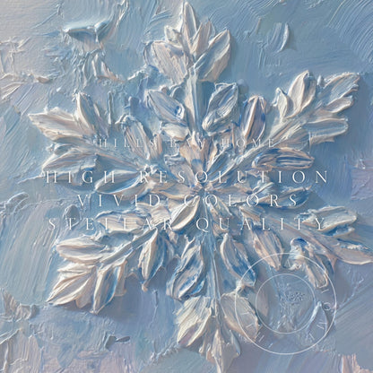 Snowflake Frame Tv Art, Digital Download Art for Frame Tv, Winter Tv Art, Snow Tv Art, Painting Frame Tv Art