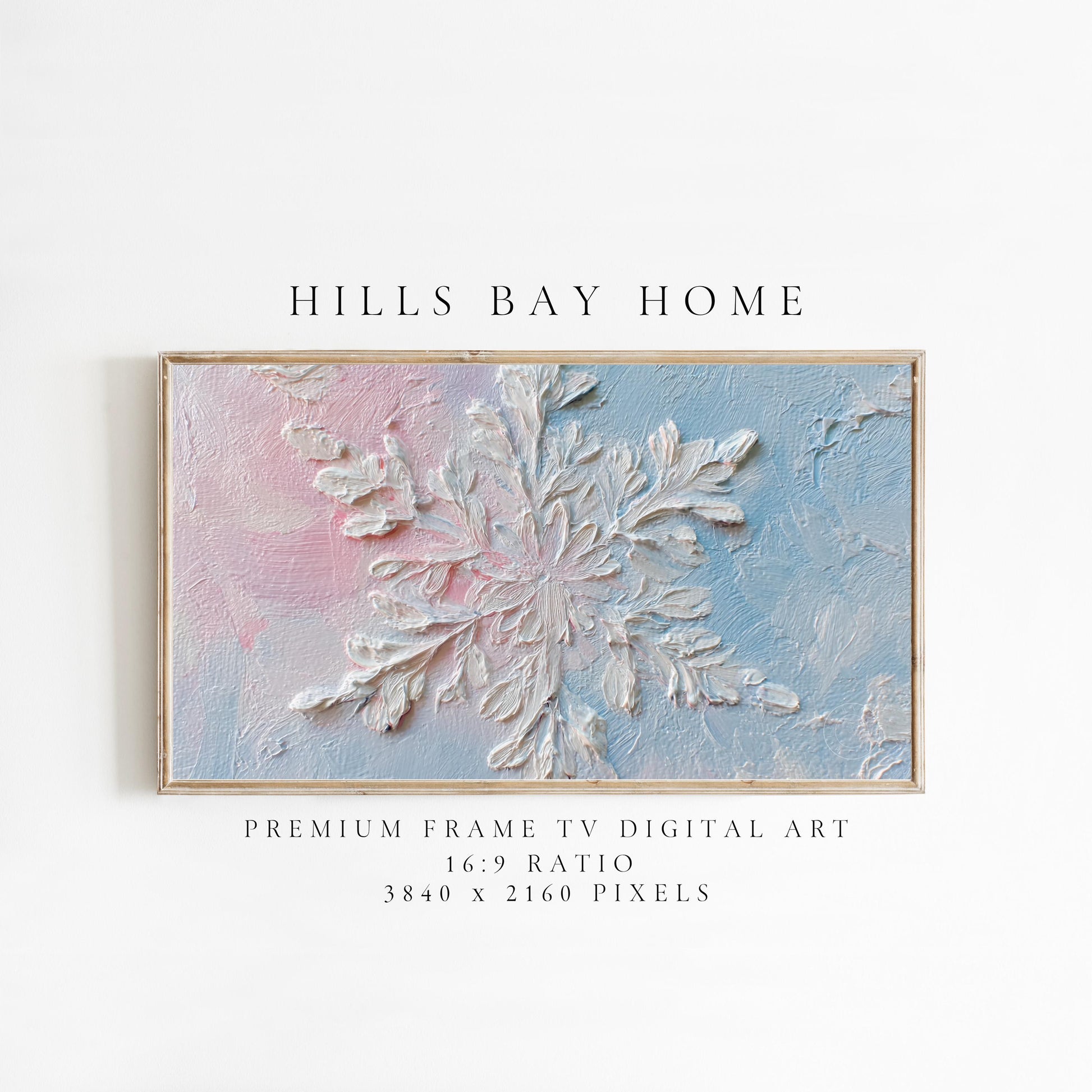 Snowflake Frame Tv Art, Digital Download Art for Frame Tv, Winter Tv Art, Snow Tv Art, Painting Frame Tv Art