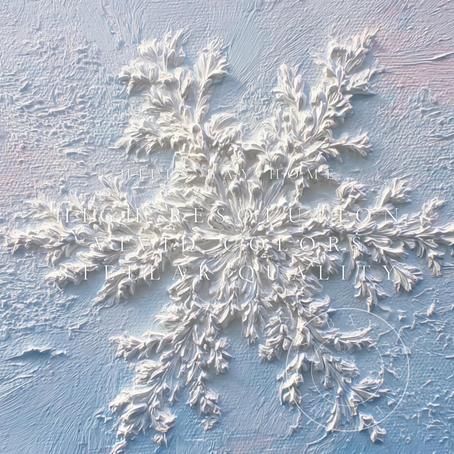 Snowflake Frame Tv Art, Digital Download Art for Frame Tv, Winter Tv Art, Snow Tv Art, Painting Frame Tv Art