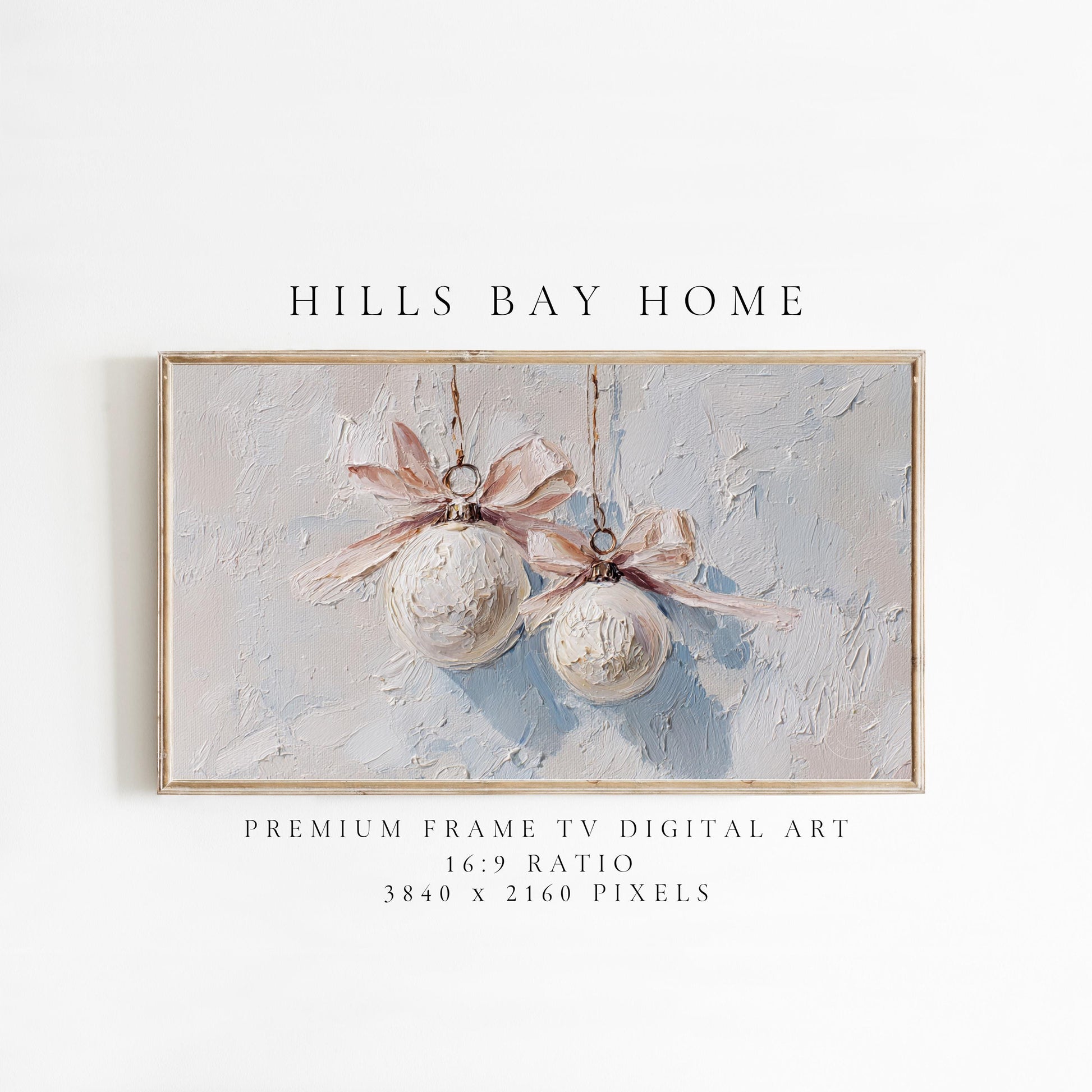 Ornament Frame Tv Art, Digital Download Art for Frame Tv, Winter Tv Art, Christmas Tv Art, Painting Frame Tv Art