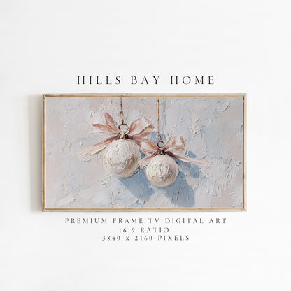 Ornament Frame Tv Art, Digital Download Art for Frame Tv, Winter Tv Art, Christmas Tv Art, Painting Frame Tv Art