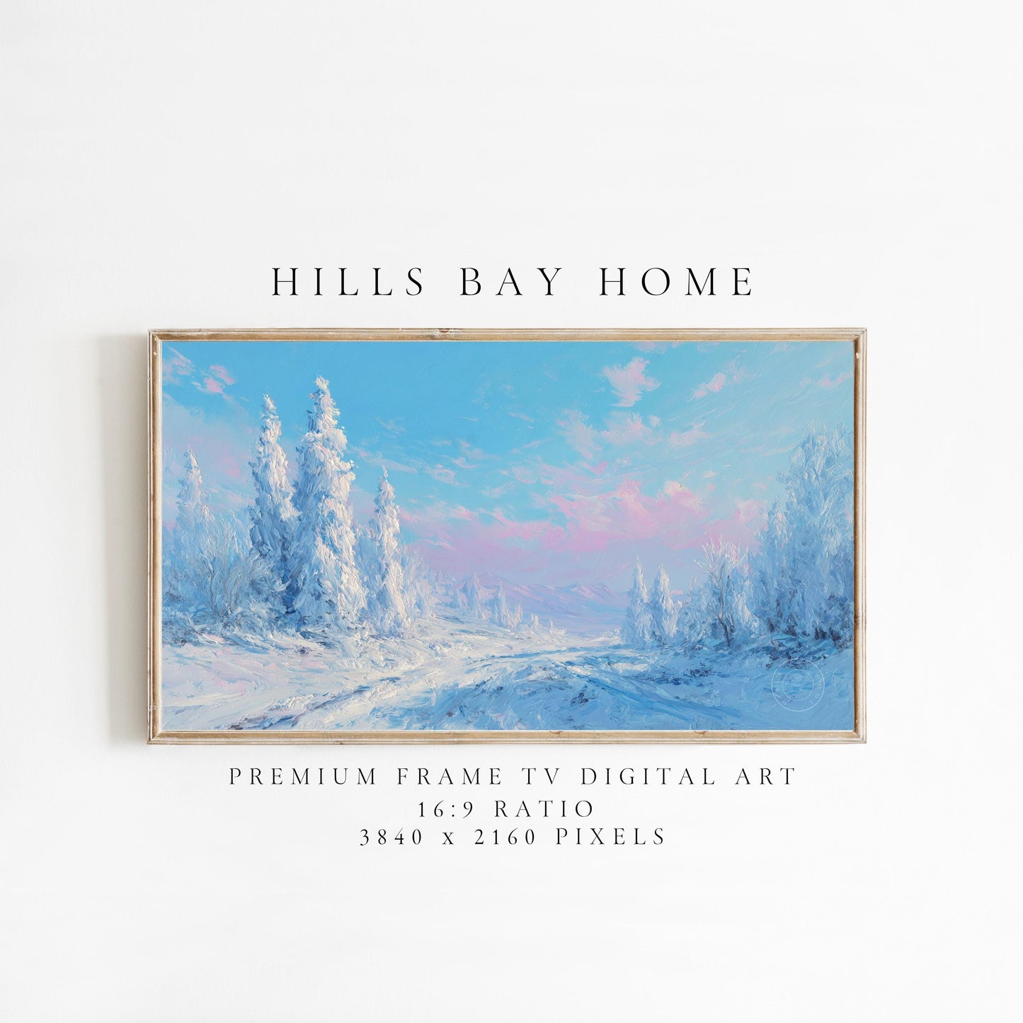 Dreamy Snow Landscape Frame Tv Art, Digital Download Art for Frame Tv, Winter Tv Art, Snow Tv Art, Painting Frame Tv Art