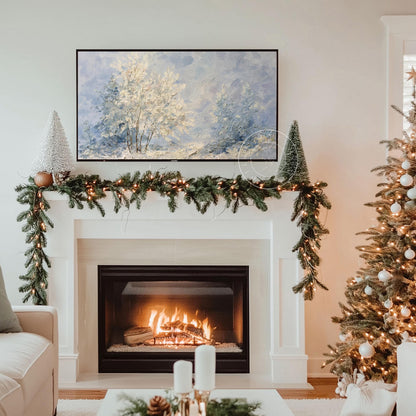 Winter Landscape Frame Tv Art, Digital Download Art for Frame Tv, Snow Tv Art, Painting Frame Tv Art