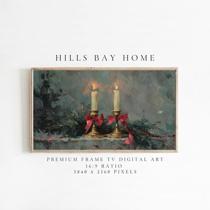 Christmas Candles Frame Tv Art