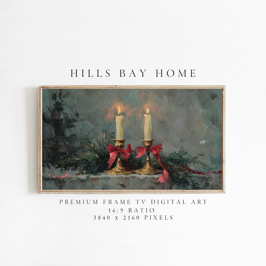 Christmas Candles Frame Tv Art