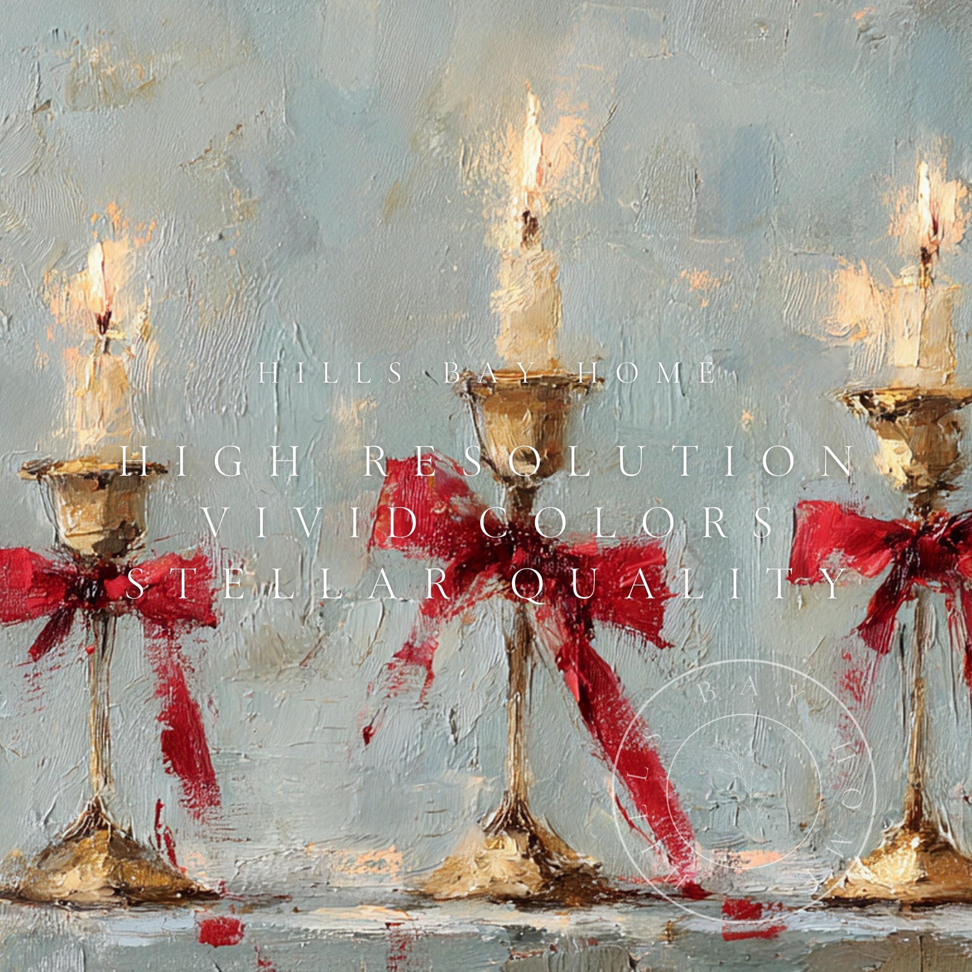 Christmas Candles Frame Tv Art, Digital Download Art for Frame Tv, Winter Tv Art, Christmas Tv Art, Painting Frame Tv Art
