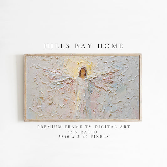 Angel Frame Tv Art, Digital Download Art for Frame Tv, Christian Tv Art, Christmas Tv Art, Painting Frame Tv Art