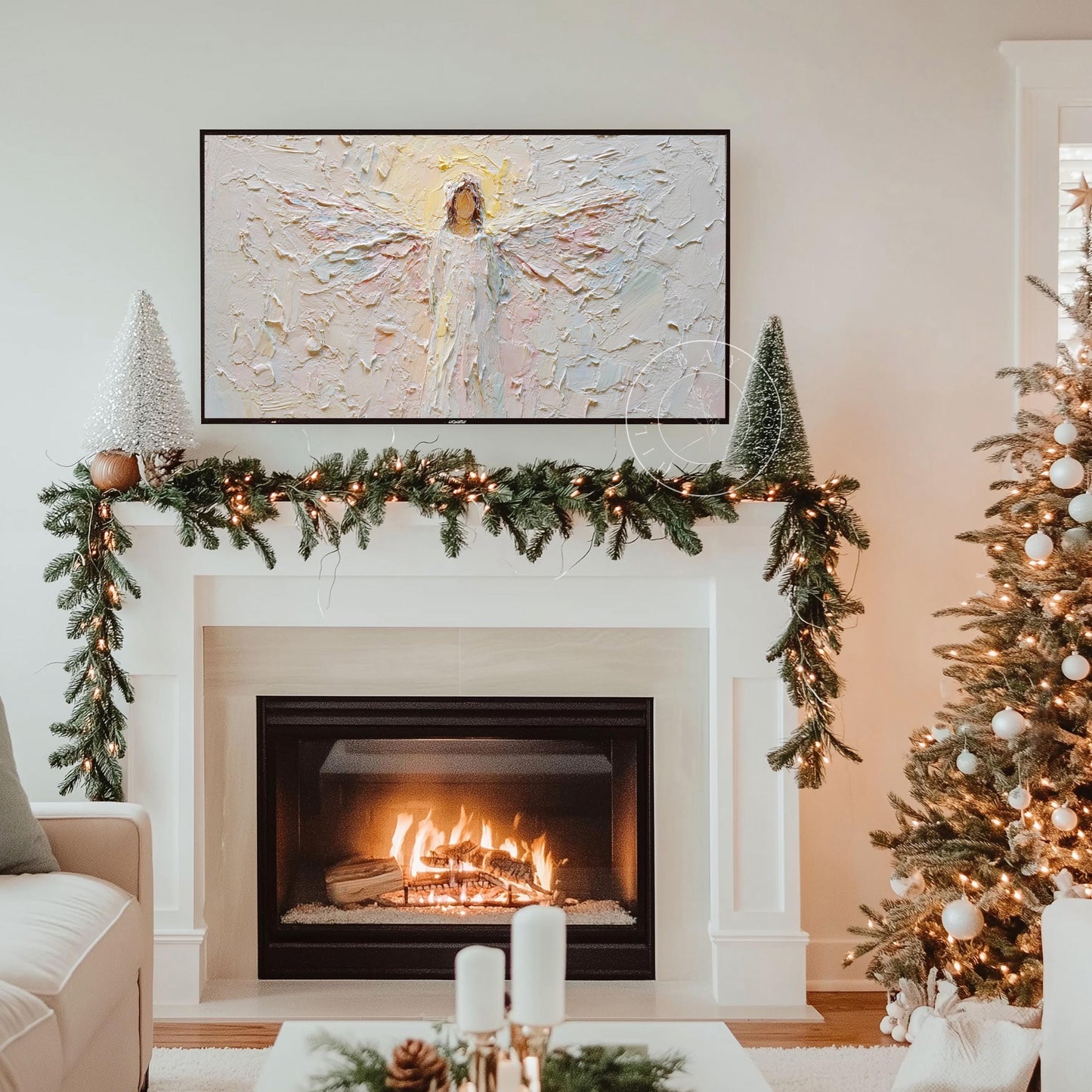 Angel Frame Tv Art, Digital Download Art for Frame Tv, Christian Tv Art, Christmas Tv Art, Painting Frame Tv Art