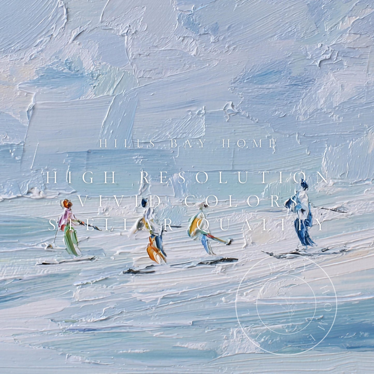 Abstract Ski Frame Tv Art, Digital Download Art for Frame Tv, Winter Tv Art, Skiers Tv Art, Painting Frame Tv Art