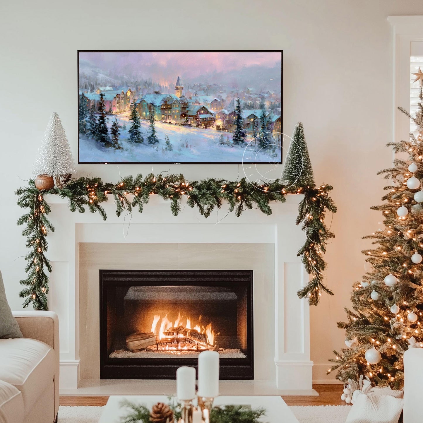 Ski Village Frame Tv Art