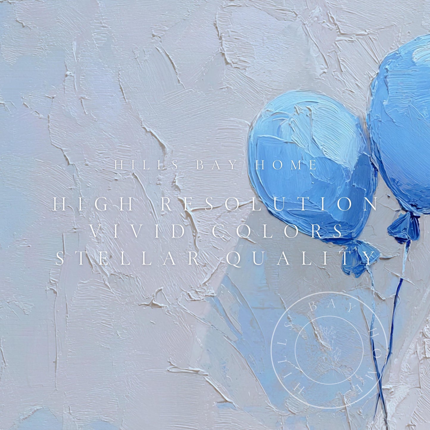 Blue Ballons Tv Art, Digital Download Art for Frame Tv, Celebration Tv Art, Ballons Tv Art, Oil Painting Frame Tv Art