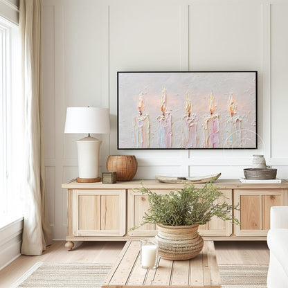 Birthday Candles Tv Art, Digital Download Art for Frame Tv, Celebration Tv Art, Birthday Tv Art, Oil Painting Frame Tv Art