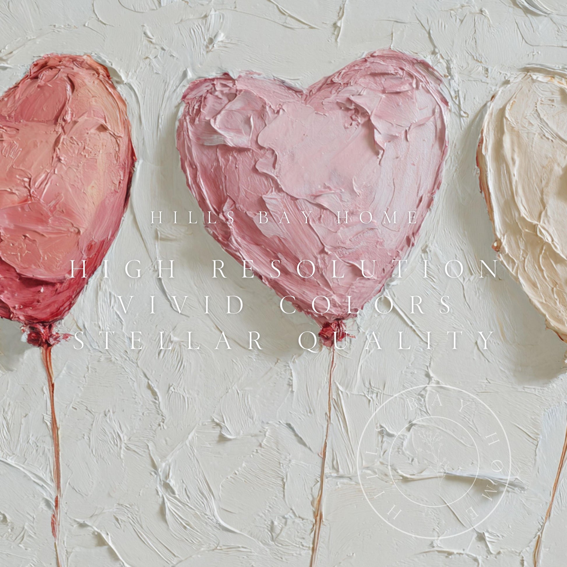 Heart Ballons Tv Art, Digital Download Art for Frame Tv, Celebration Tv Art, Birthday Tv Art, Valentines Tv Art, Oil Painting Frame Tv Art