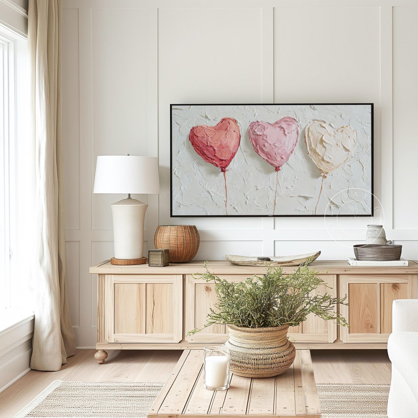 Heart Ballons Tv Art, Digital Download Art for Frame Tv, Celebration Tv Art, Birthday Tv Art, Valentines Tv Art, Oil Painting Frame Tv Art
