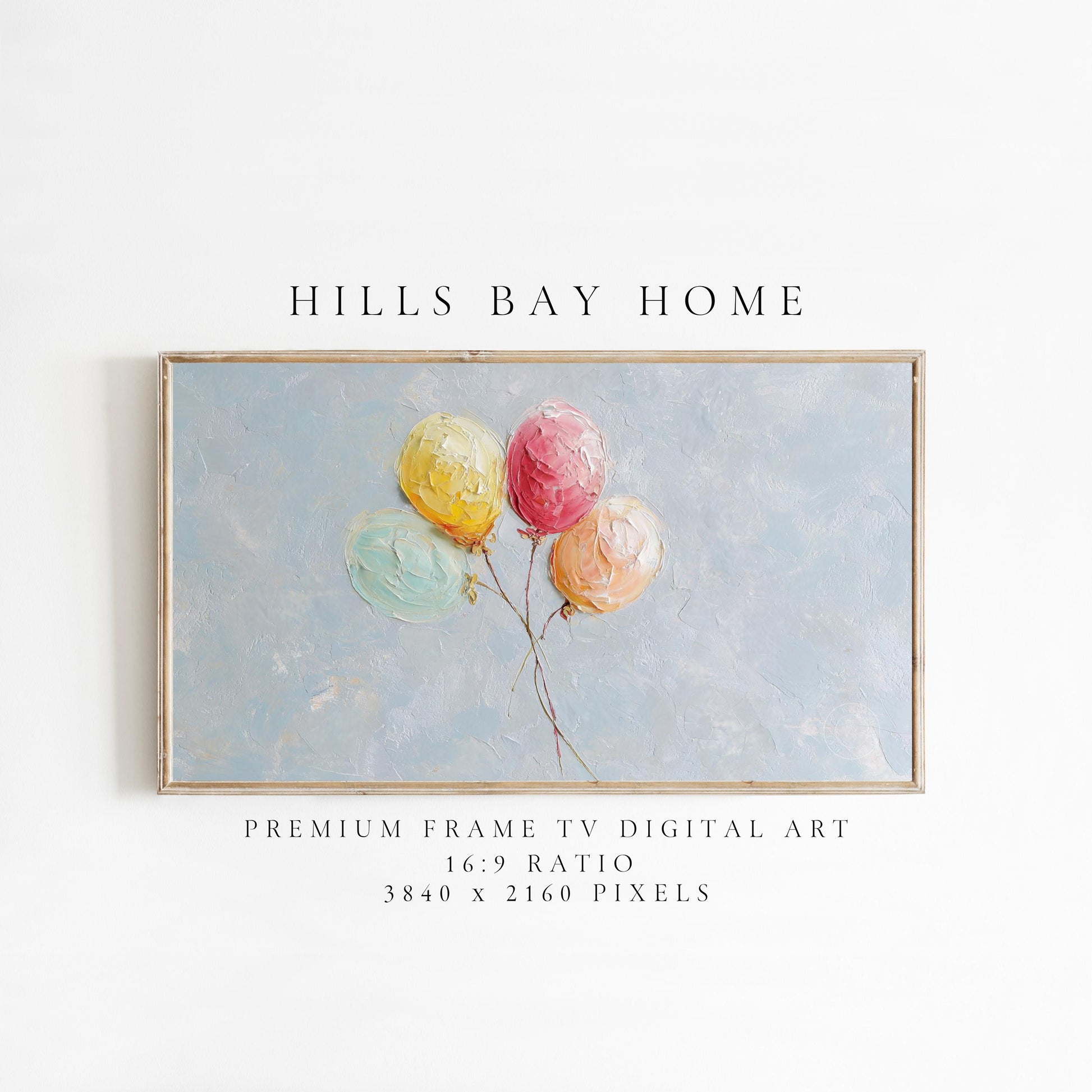 Balloons Tv Art, Digital Download Art for Frame Tv, Birthday Balloon Tv Art, Oil Painting Frame Tv Art, Celebration Tv Art