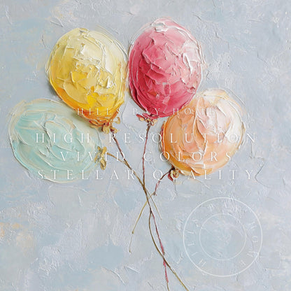 Balloons Tv Art, Digital Download Art for Frame Tv, Birthday Balloon Tv Art, Oil Painting Frame Tv Art, Celebration Tv Art