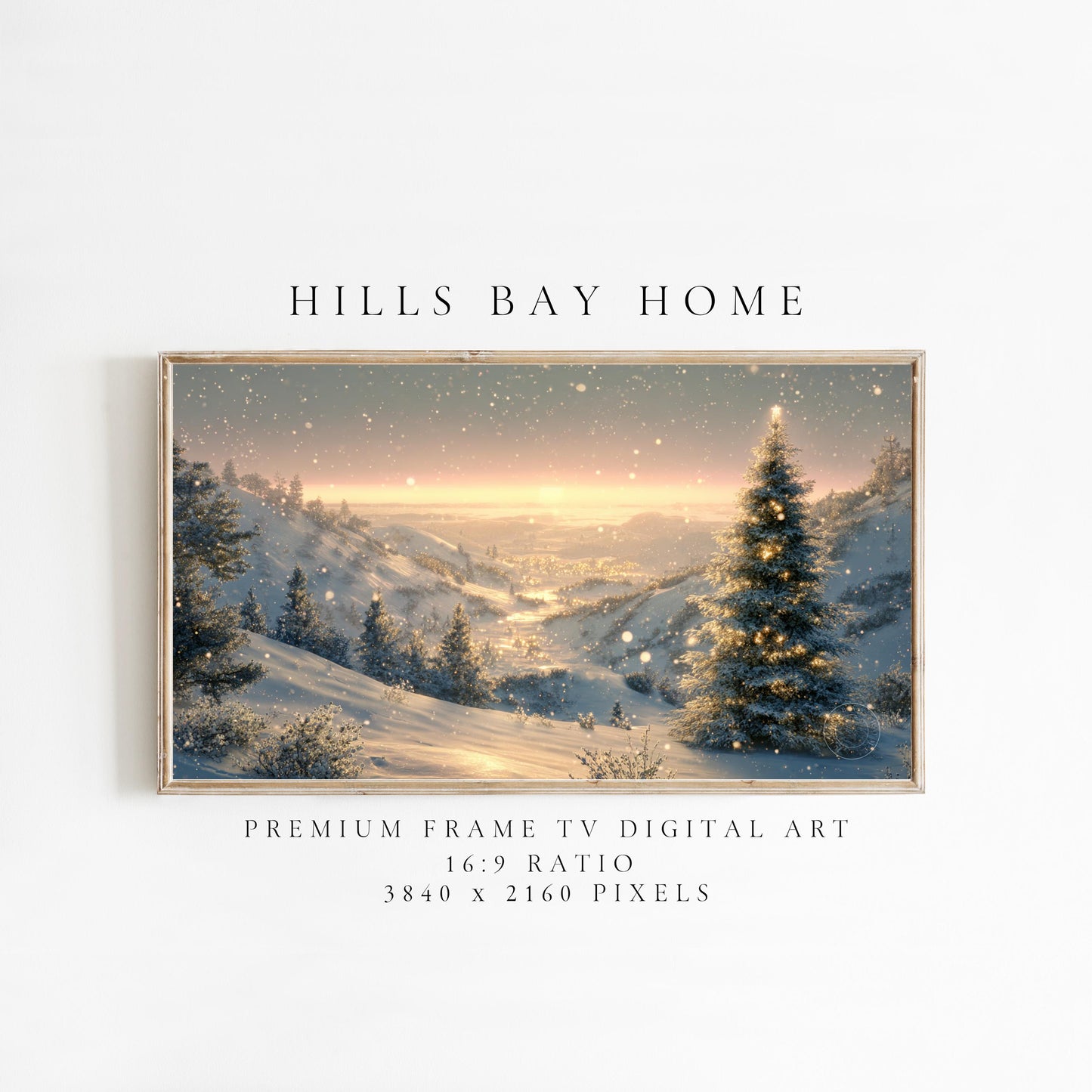 Christmas Landscape Frame Tv Art, Digital Download Art for Frame Tv, Winter Tv Art, Christmas Tree Tv Art, Painting Frame Tv Art