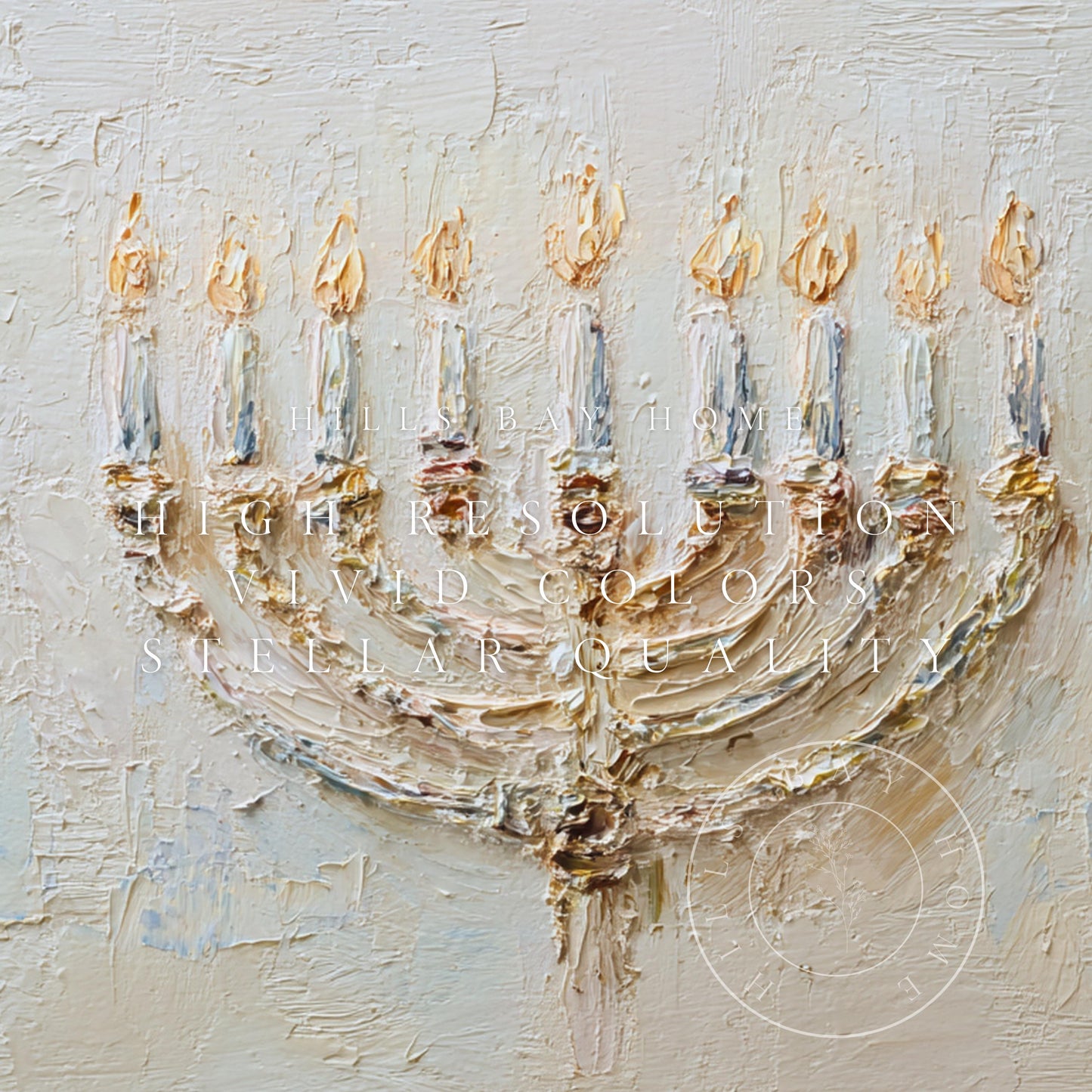 Hanukkah Frame Tv Art, Digital Download Art for Frame Tv, Holiday Tv Art, Menorah Tv Art, Painting Frame Tv Art