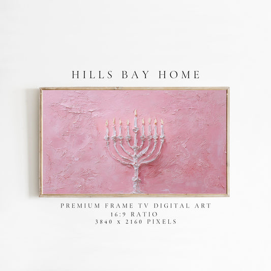 Hanukkah Frame Tv Art, Digital Download Art for Frame Tv, Holiday Tv Art, Menorah Tv Art, Painting Frame Tv Art