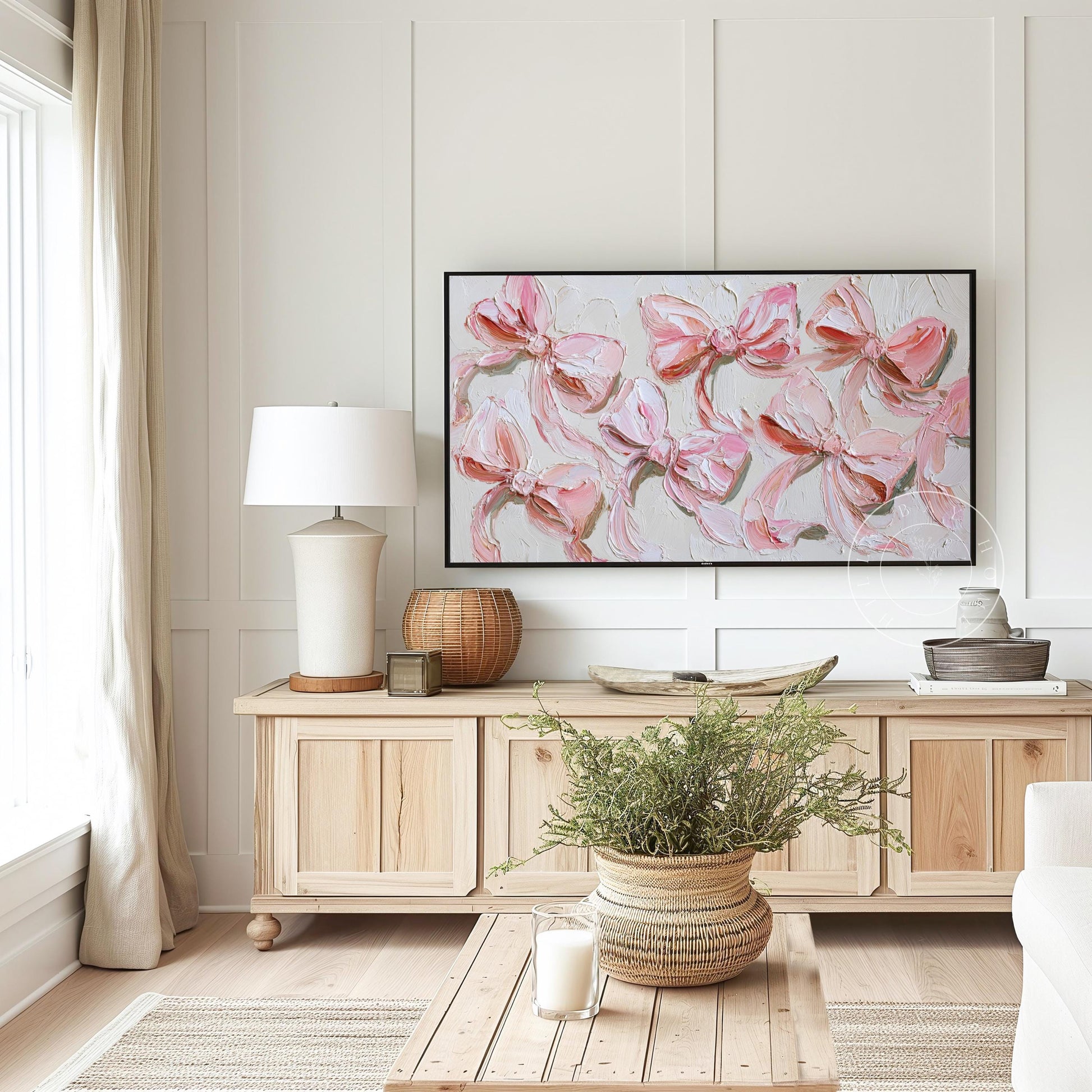Pink Bows Frame Tv Art, Digital Download Art for Frame Tv, Vintage Tv Art, Coquette Tv Art, Preppy Frame Tv Art, Bridal Tv Art