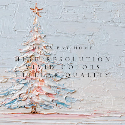 Neutral Christmas Tree Frame Tv Art, Digital Download Art for Frame Tv, Winter Tv Art, Christmas Tv Art, Painting Frame Tv Art