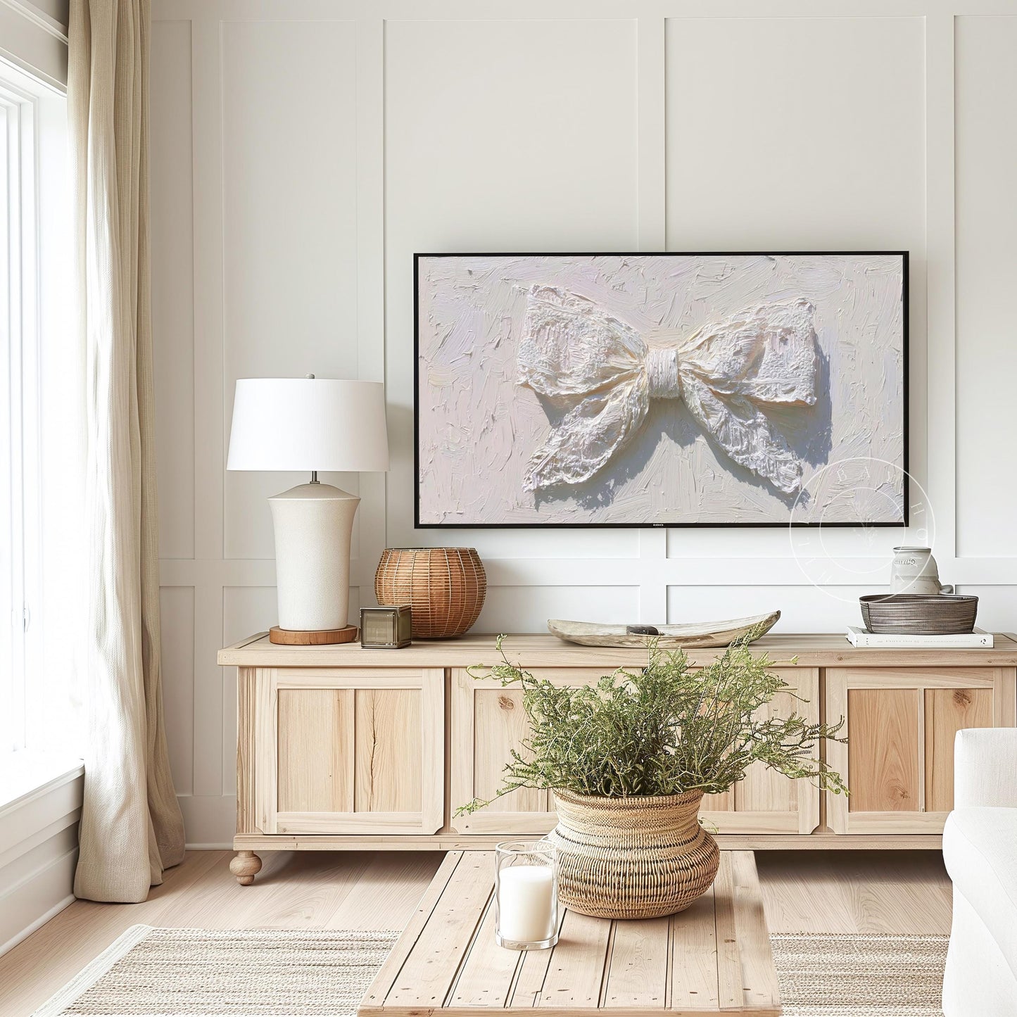Lace Bow Frame Tv Art, Digital Download Art for Frame Tv, Vintage Tv Art, Coquette Tv Art, Bridal Frame Tv Art