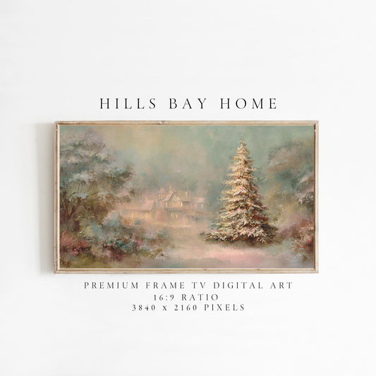 Christmas Tree Frame Tv Art, Digital Download Art for Frame Tv, Winter Tv Art, Christmas Tv Art, Painting Frame Tv Art