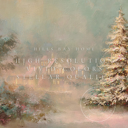 Christmas Tree Frame Tv Art, Digital Download Art for Frame Tv, Winter Tv Art, Christmas Tv Art, Painting Frame Tv Art
