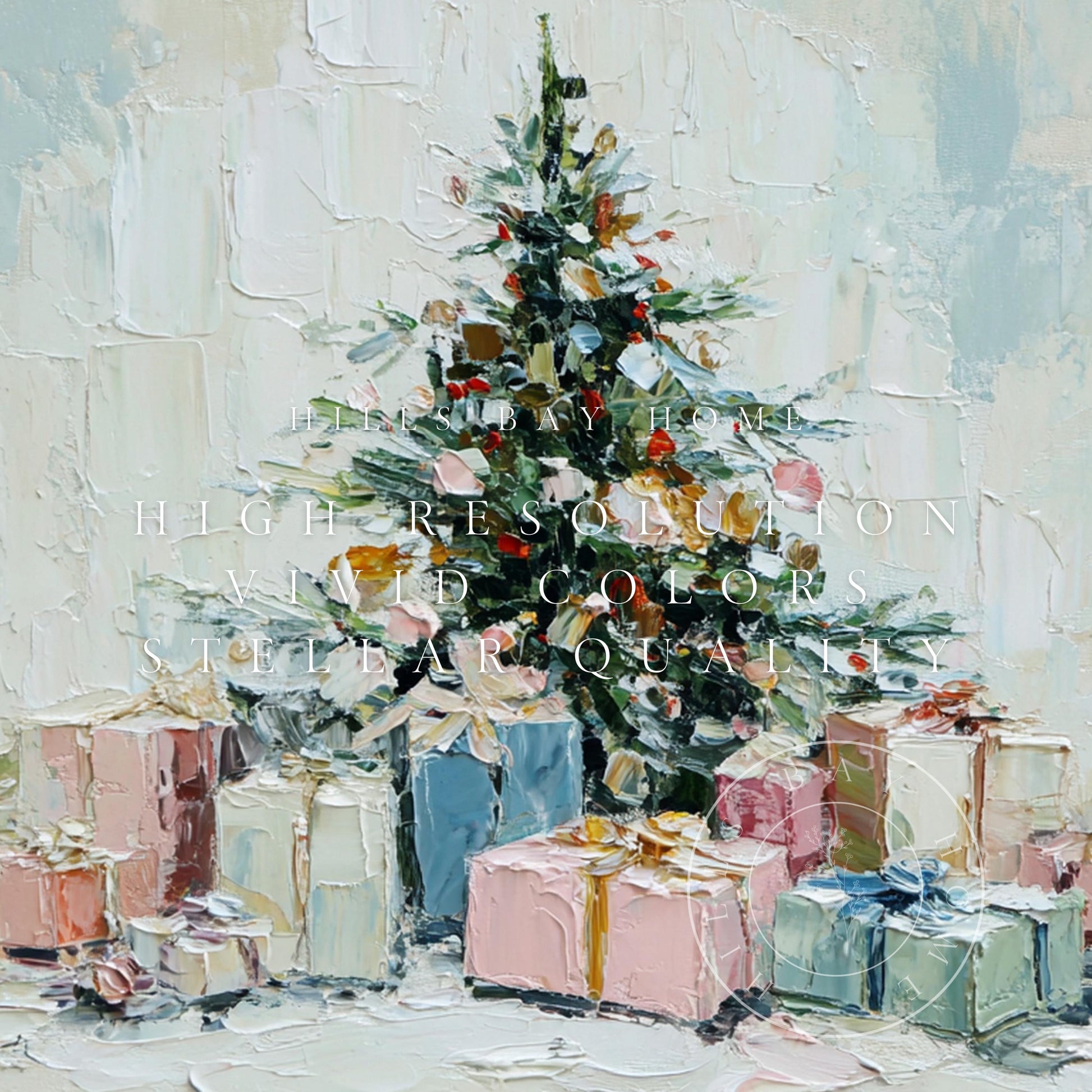 Christmas Tree with Presents Frame Tv Art, Digital Download Art for Frame Tv, Winter Tv Art, Christmas Tv Art, Painting Frame Tv Art