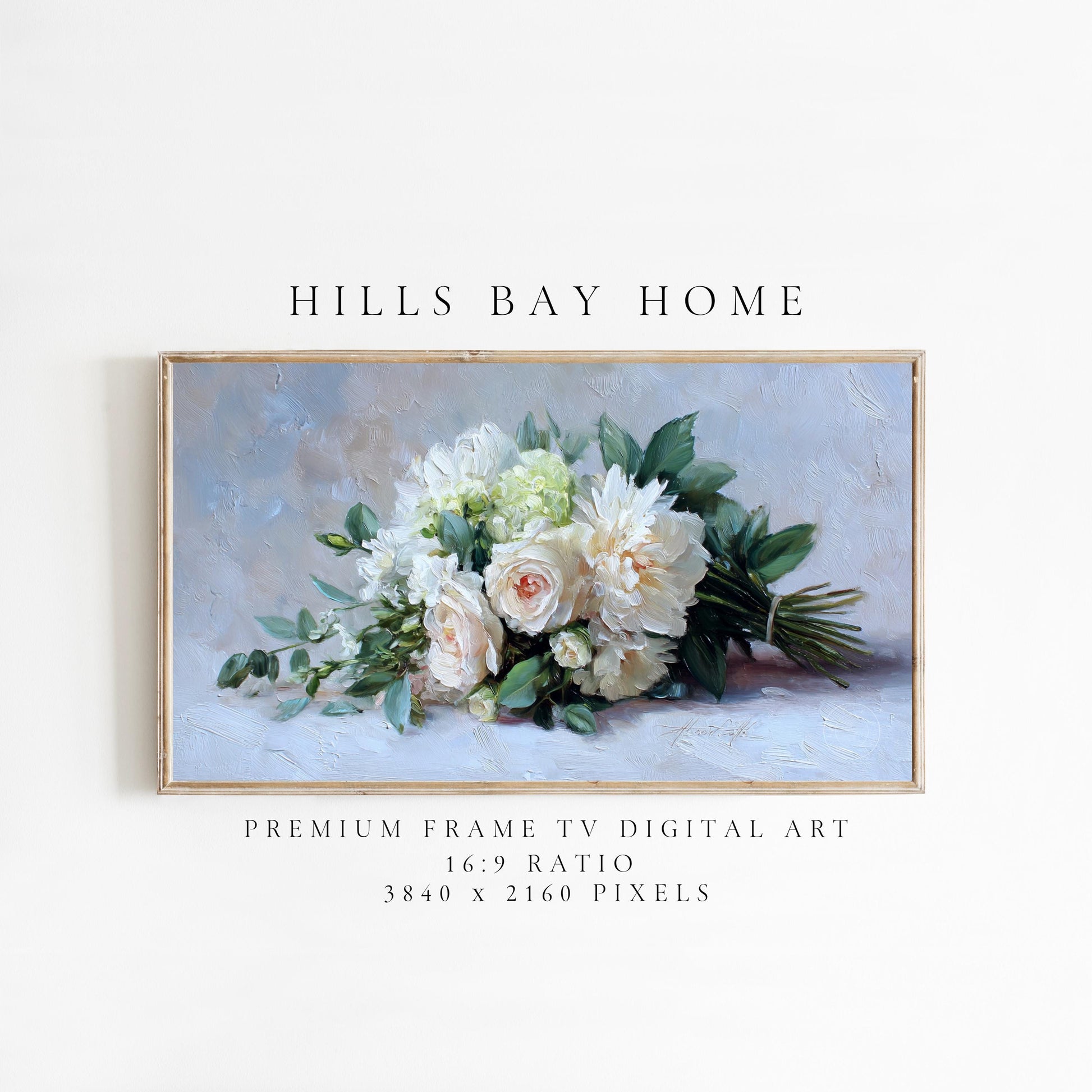 Bouquet Tv Art, Digital Download Art for Frame Tv, Wedding Tv Art, Bridal Shower Tv Art, Bridal Bouquet Frame Tv Art