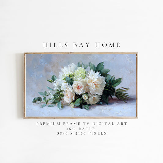 Bouquet Tv Art, Digital Download Art for Frame Tv, Wedding Tv Art, Bridal Shower Tv Art, Bridal Bouquet Frame Tv Art