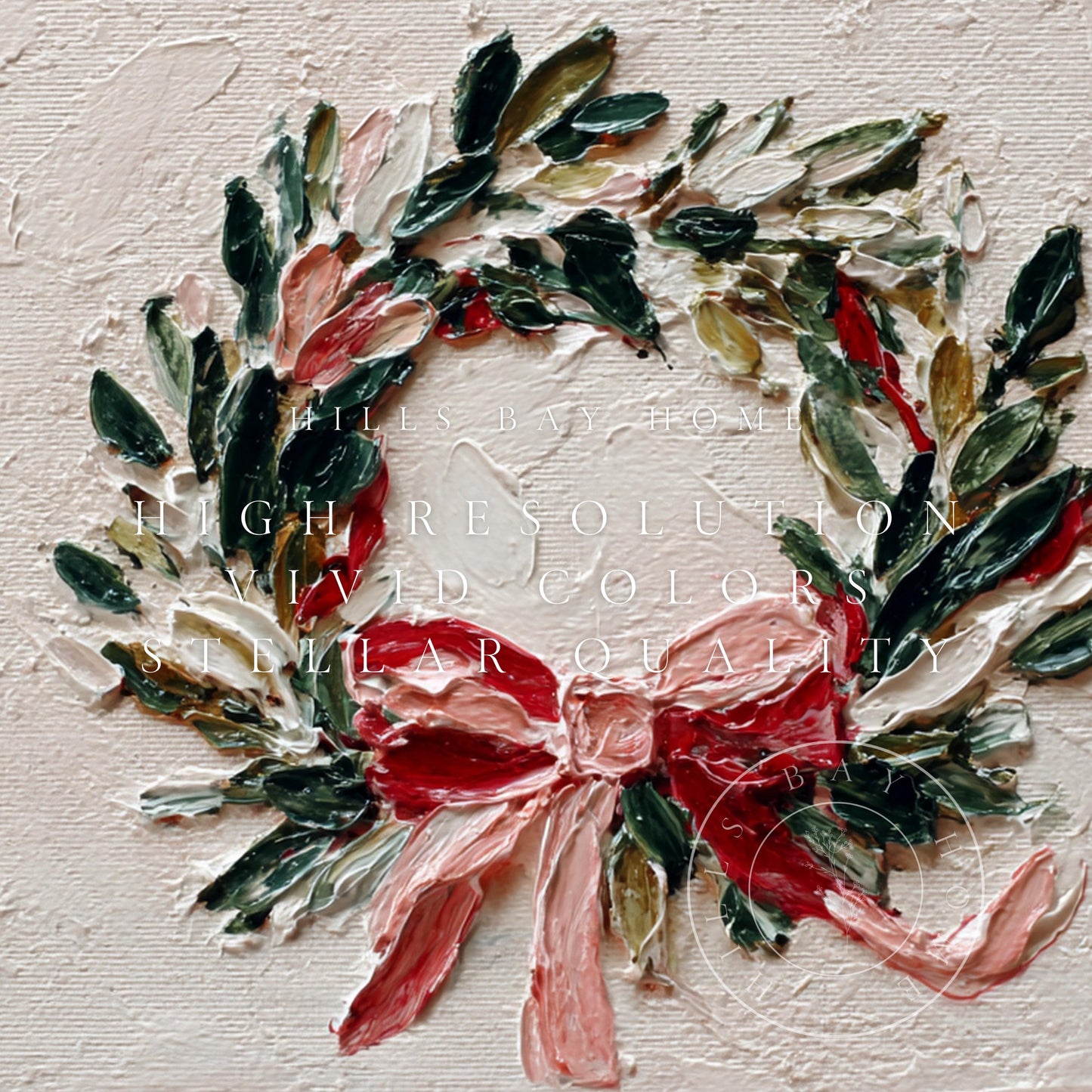 Christmas Wreath Frame Tv Art, Digital Download Art for Frame Tv, Winter Tv Art, Christmas Tv Art, Painting Frame Tv Art