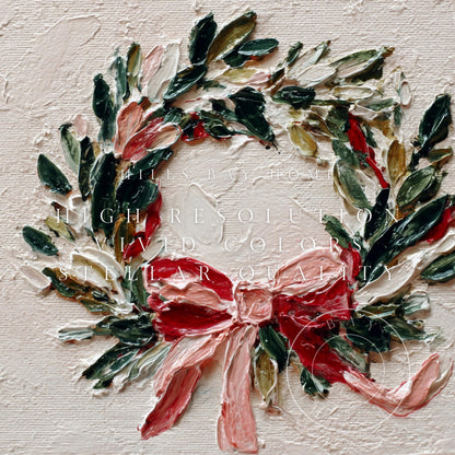 Christmas Wreath Frame Tv Art, Digital Download Art for Frame Tv, Winter Tv Art, Christmas Tv Art, Painting Frame Tv Art