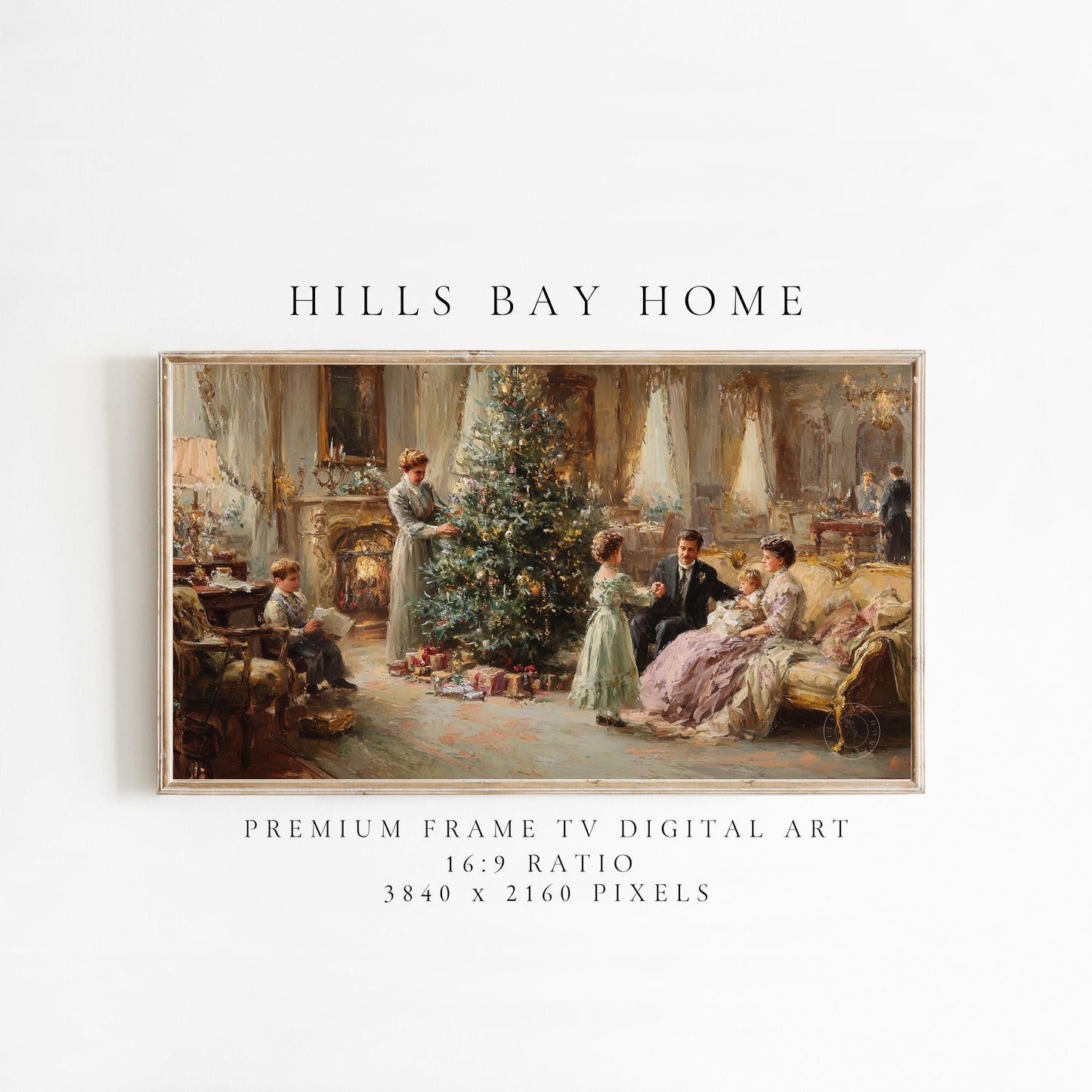 Classical Christmas Tree Frame Tv Art, Digital Download Art for Frame Tv, Winter Tv Art, Elegant Christmas Tv Art, Painting Frame Tv Art