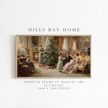 Classical Christmas Tree Frame Tv Art, Digital Download Art for Frame Tv, Winter Tv Art, Elegant Christmas Tv Art, Painting Frame Tv Art