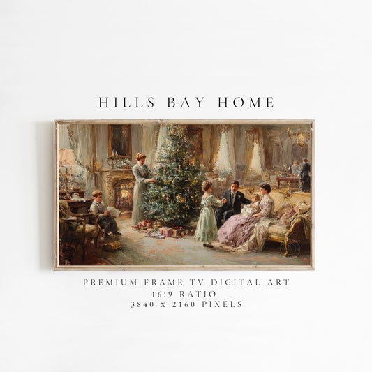 Classical Christmas Tree Frame Tv Art, Digital Download Art for Frame Tv, Winter Tv Art, Elegant Christmas Tv Art, Painting Frame Tv Art