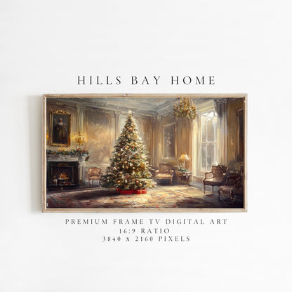 Classic Elegant Christmas Frame Tv Art, Digital Download Art for Frame Tv, Winter Tv Art, Elegant Christmas Tv Art, Painting Frame Tv Art