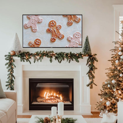 Gingerbread Christmas Cookies Frame Tv Art, Digital Download Art for Frame Tv, Christmas Tv Art, Painting Frame Tv Art