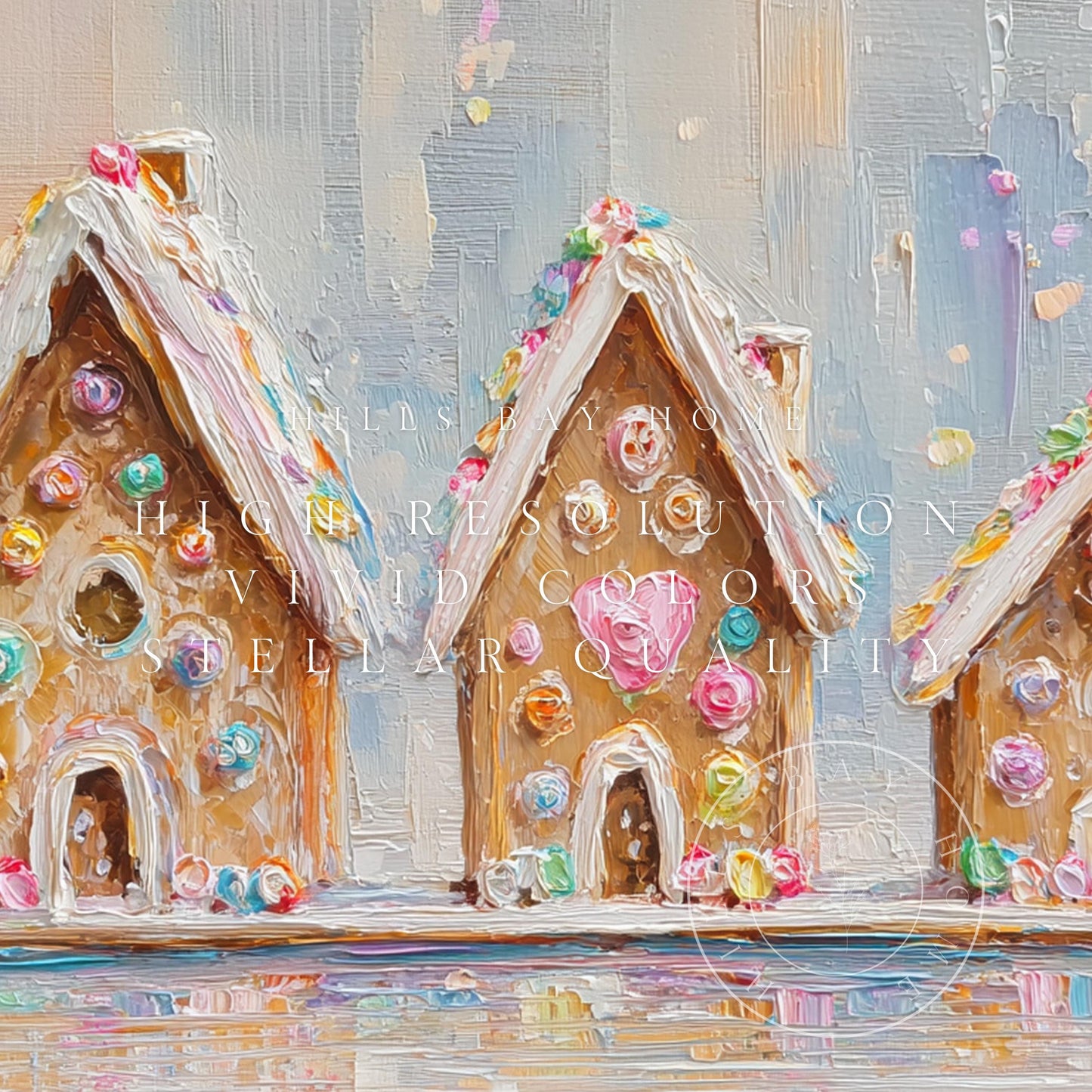 Gingerbread House Christmas Frame Tv Art, Digital Download Art for Frame Tv, Christmas Cookie Tv Art, Christmas Tv Art, Painting Tv Art