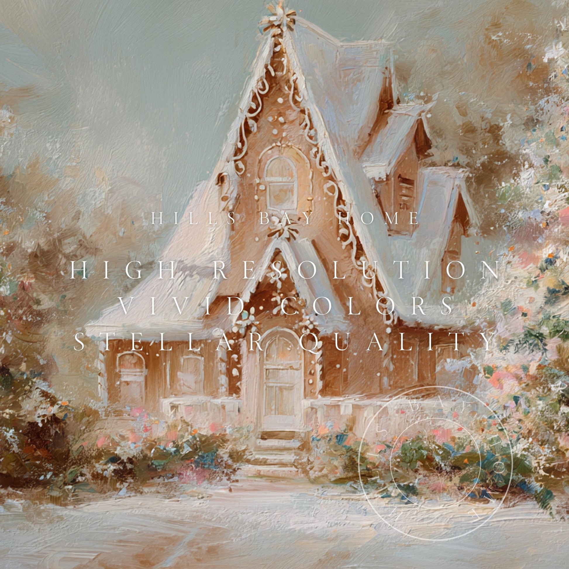 Gingerbread House Christmas Frame Tv Art, Digital Download Art for Frame Tv, Christmas Cookie Tv Art, Christmas Tv Art, Painting Tv Art