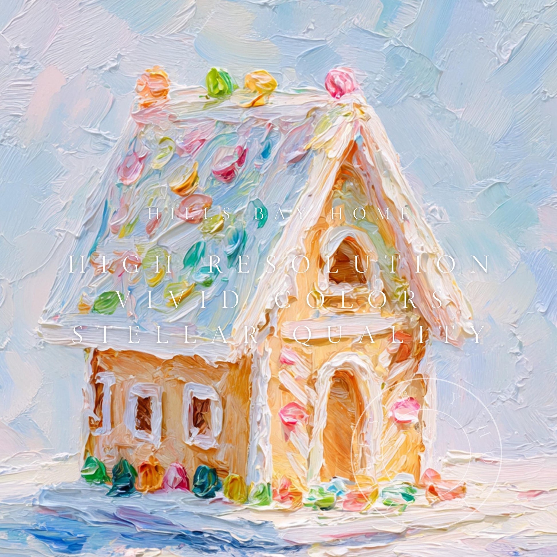 Cute Gingerbread House Christmas Frame Tv Art, Digital Download Art for Frame Tv, Christmas Cookie Tv Art, Christmas Tv Art, Painting Tv Art