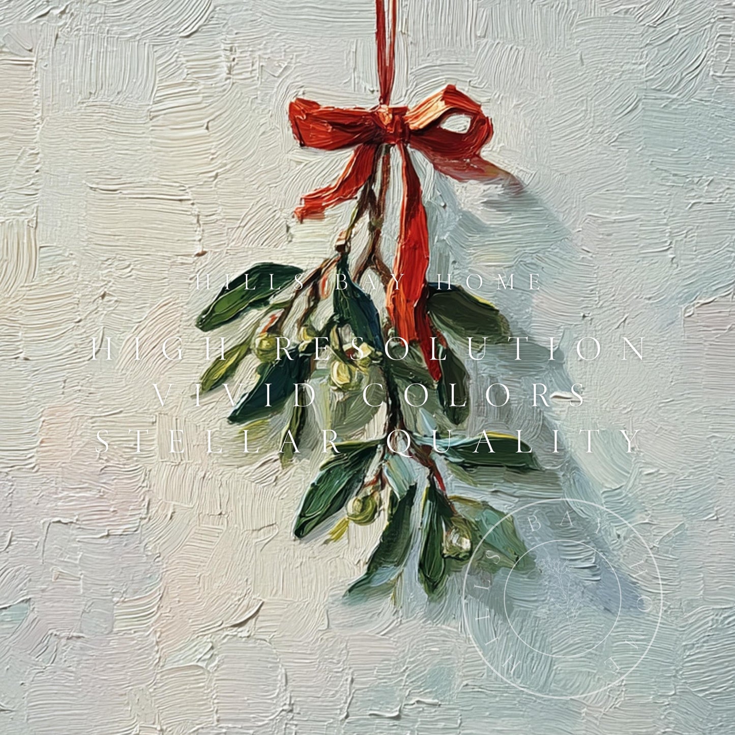 Mistletoe Tv Art, Digital Download Art for Frame Tv, Winter Tv Art, Christmas Tv Art, Painting Frame Tv Art