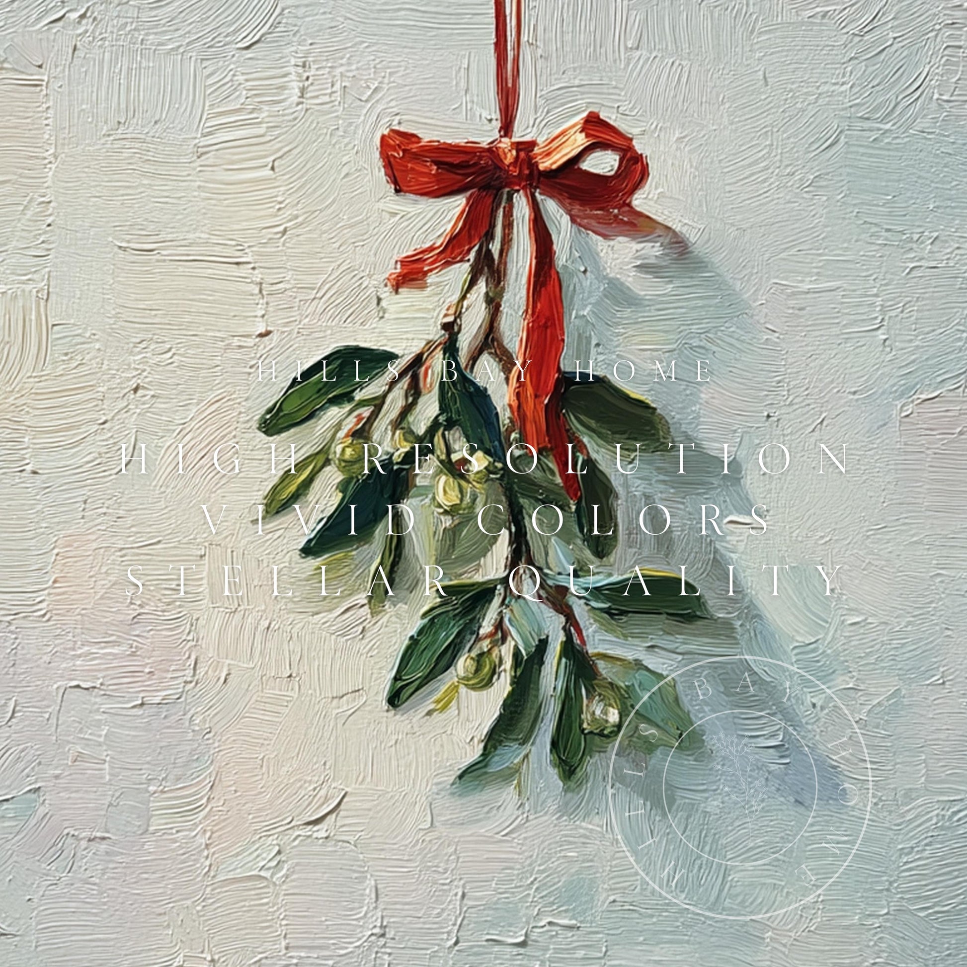 Mistletoe Tv Art, Digital Download Art for Frame Tv, Winter Tv Art, Christmas Tv Art, Painting Frame Tv Art