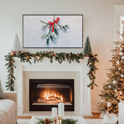 Mistletoe Tv Art, Digital Download Art for Frame Tv, Winter Tv Art, Christmas Tv Art, Painting Frame Tv Art