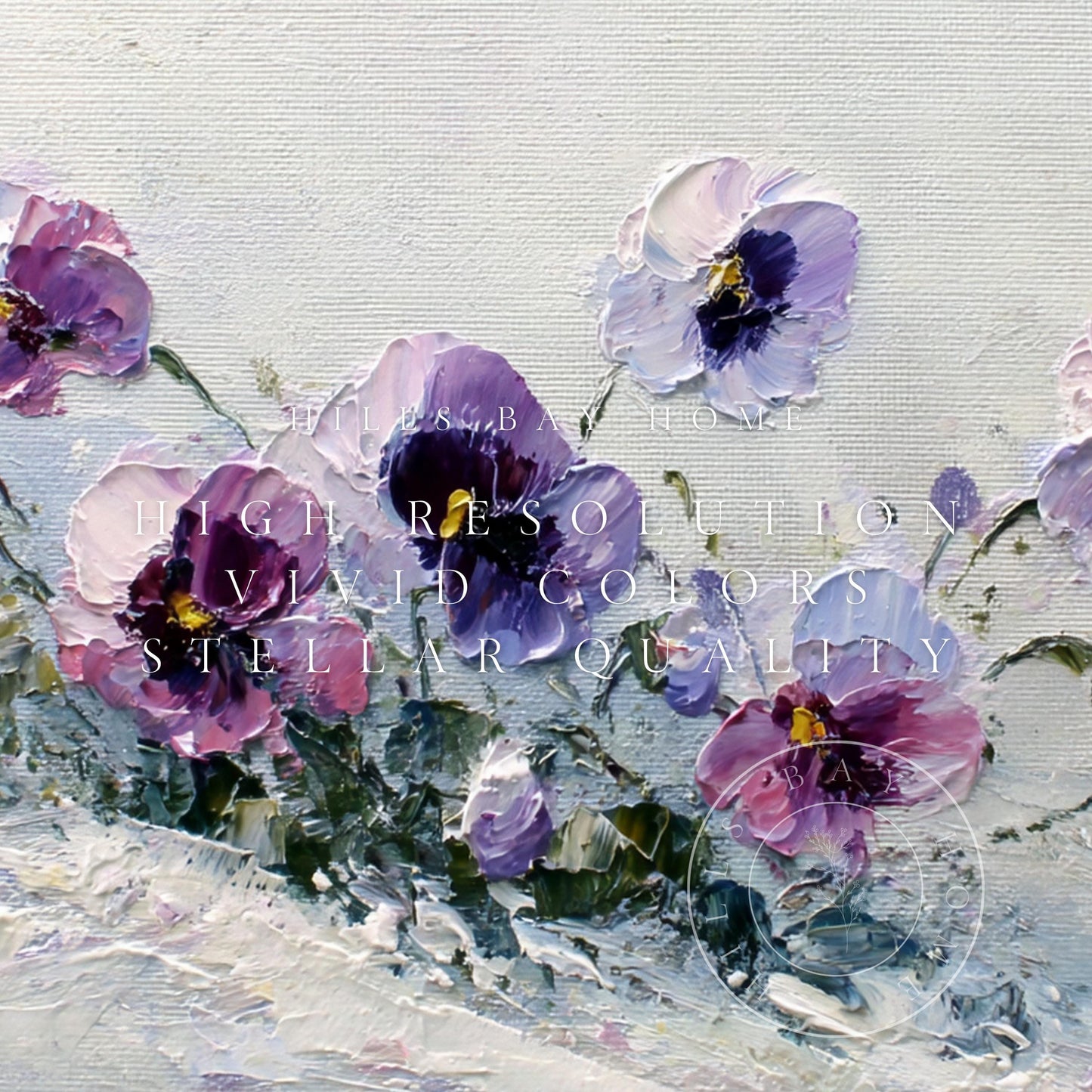 Winter Pansies Tv Art, Digital Download Art for Frame Tv, Winter Tv Art, Winter Florals Tv Art, Painting Frame Tv Art