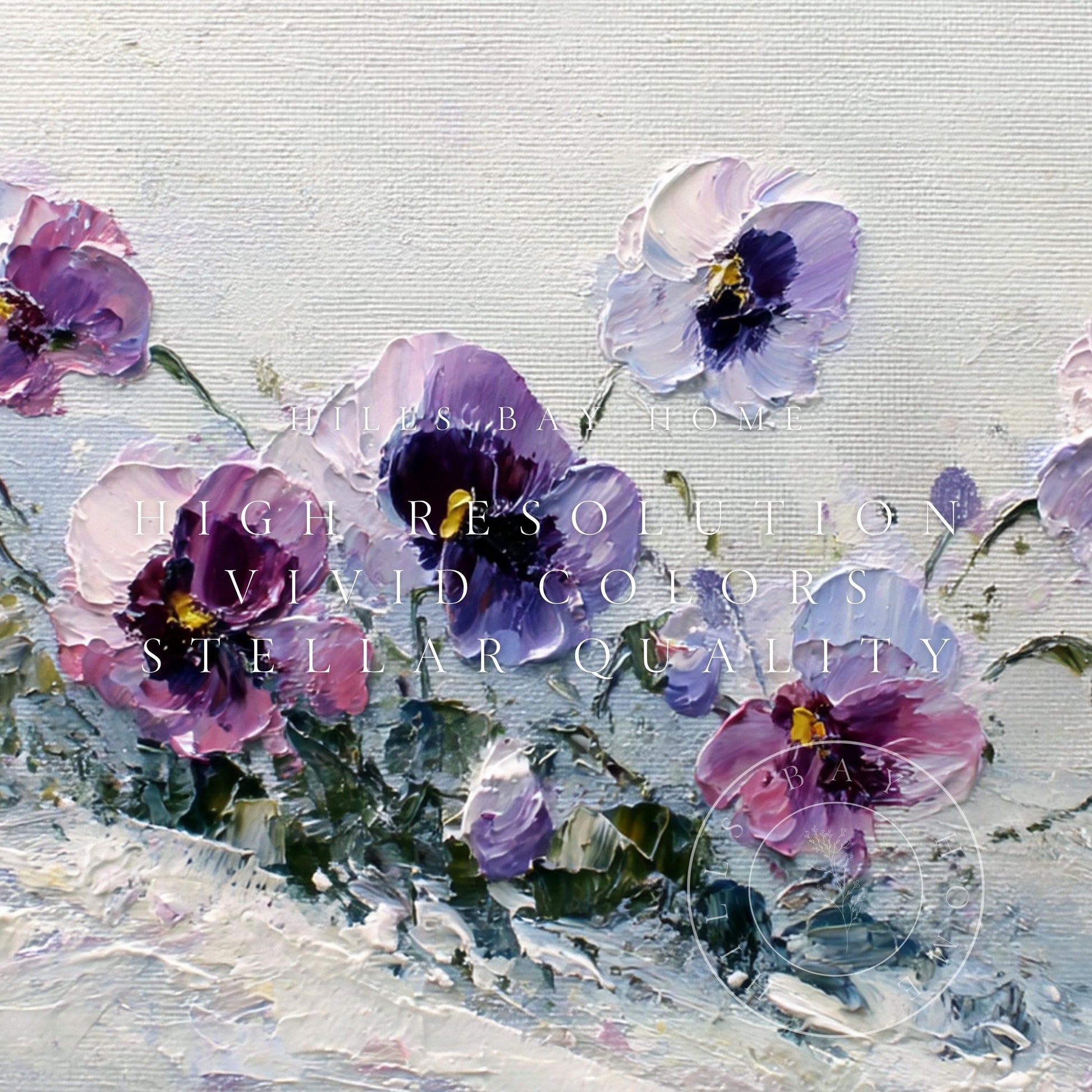 Winter Pansies Tv Art, Digital Download Art for Frame Tv, Winter Tv Art, Winter Florals Tv Art, Painting Frame Tv Art